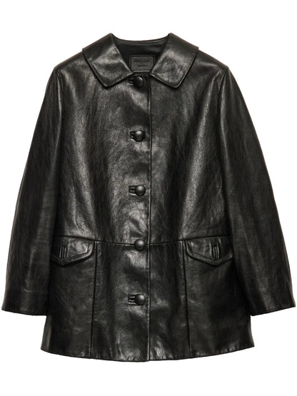 Button-Up Leather Jacket