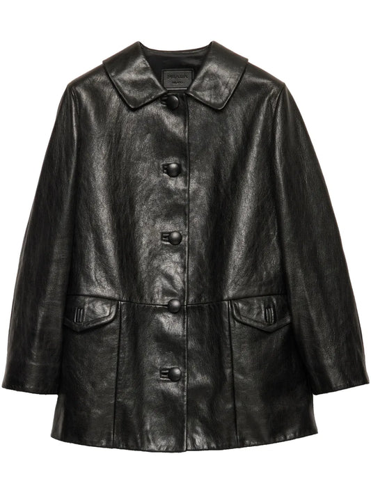 Button-Up Leather Jacket