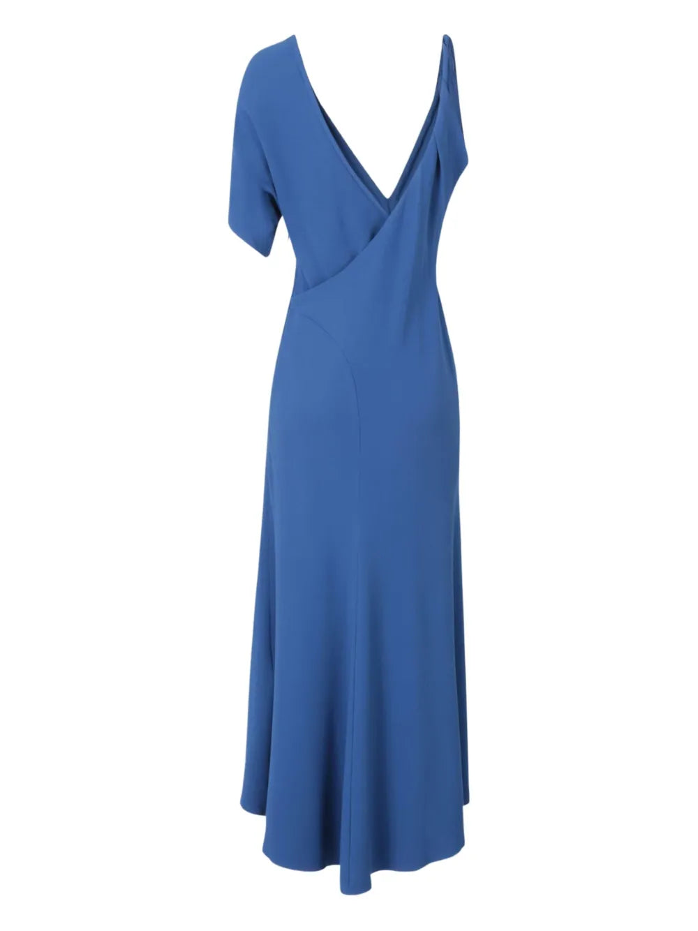 Ruched-Detail Asymmetric Midi Dress