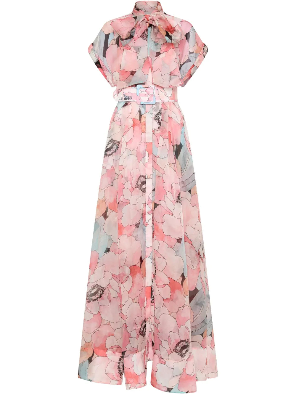 Floral-Print Gown