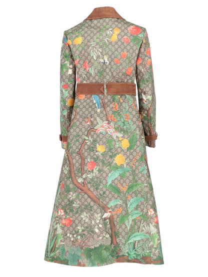 2016 Floral-Motif Trench Coat