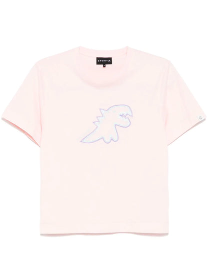 Dino-Embroidered Short-Sleeved T-Shirt