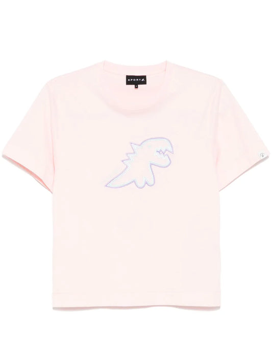 Dino-Embroidered Short-Sleeved T-Shirt