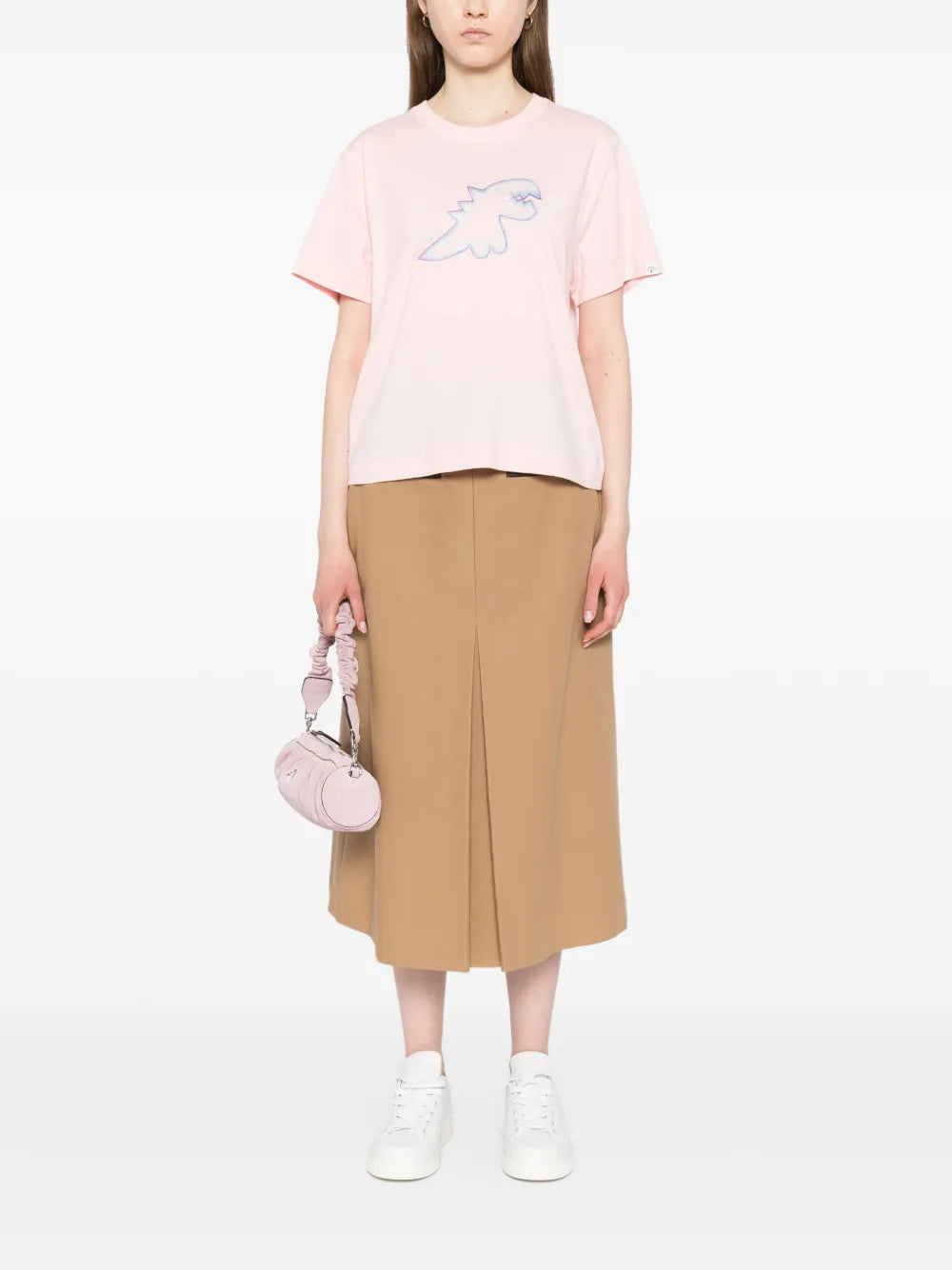 Dino-Embroidered Short-Sleeved T-Shirt
