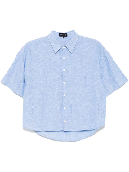 Logo Allover Print Poplin Shirt