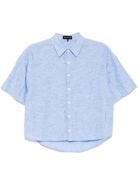 Logo Allover Print Poplin Shirt