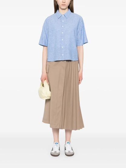 Logo Allover Print Poplin Shirt