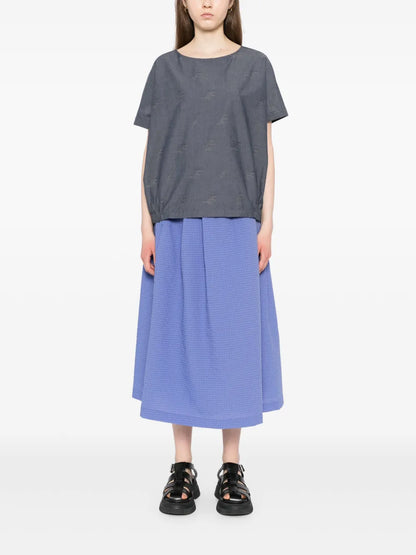 Midi Seersucker Skirt