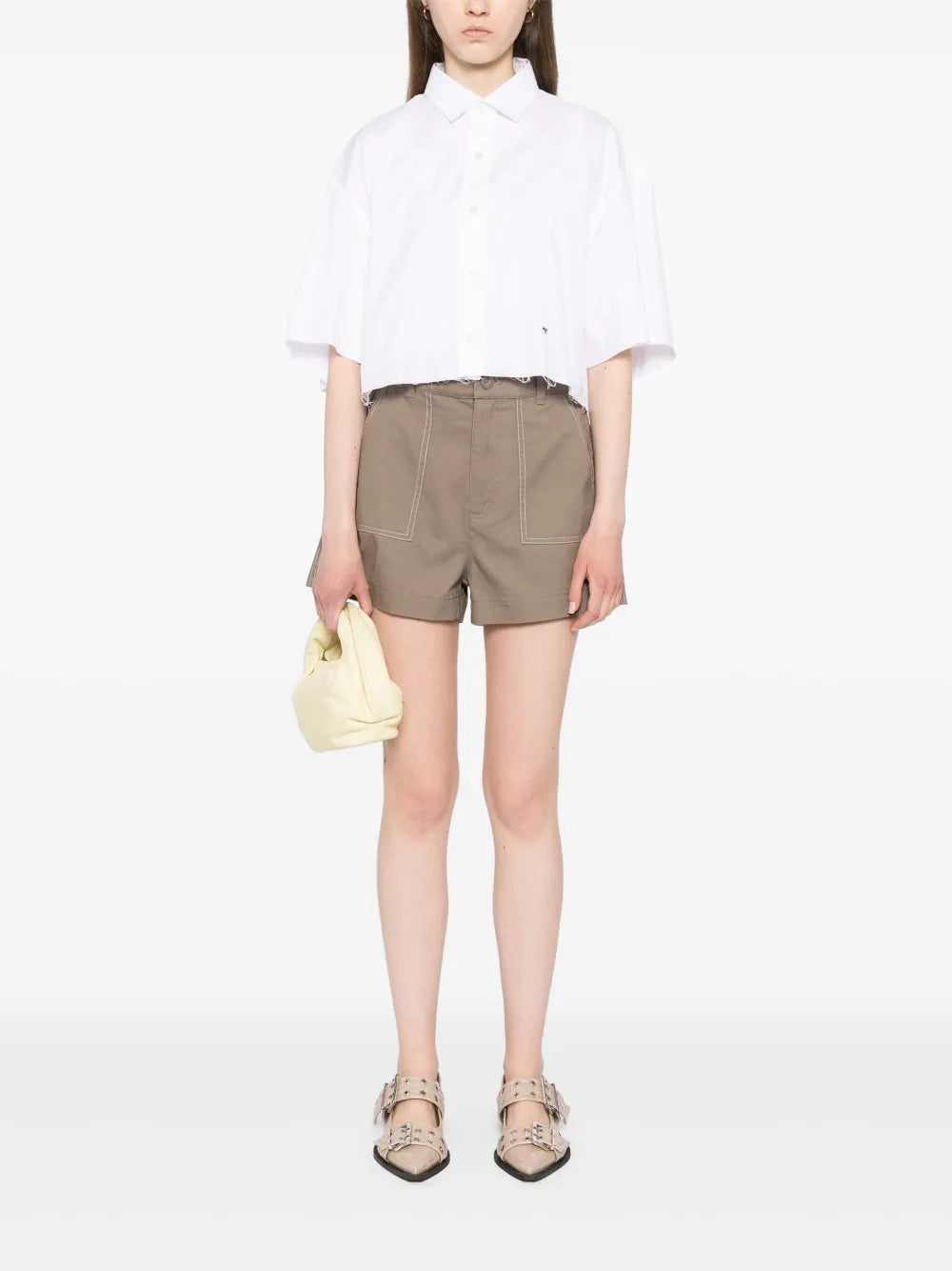 Dino-Embroidered Shorts