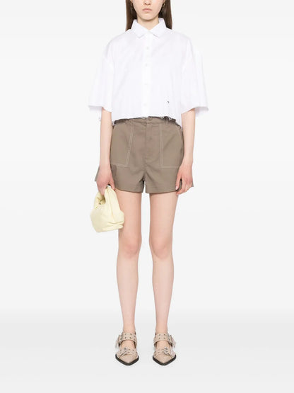 Dino-Embroidered Shorts