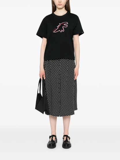 Dino-Embroidered Short-Sleeved T-Shirt