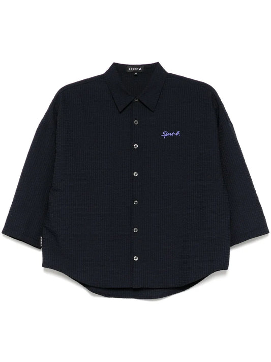 Seersucker Batwing Shirt