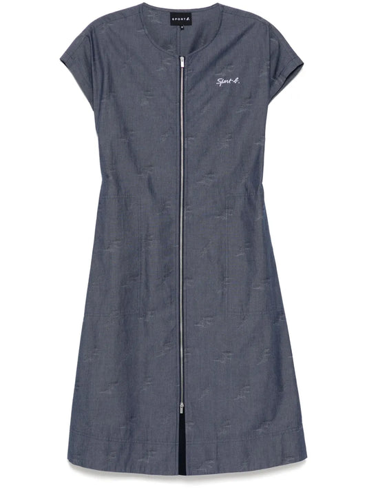 Front Zip Striped Dress