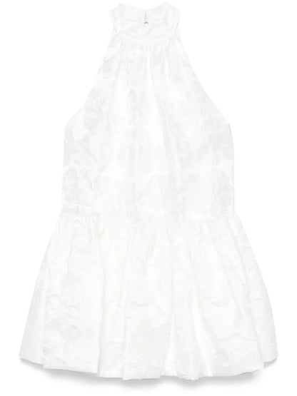 Floral-Jacquard Mini Dress