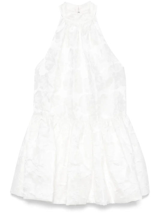 Floral-Jacquard Mini Dress