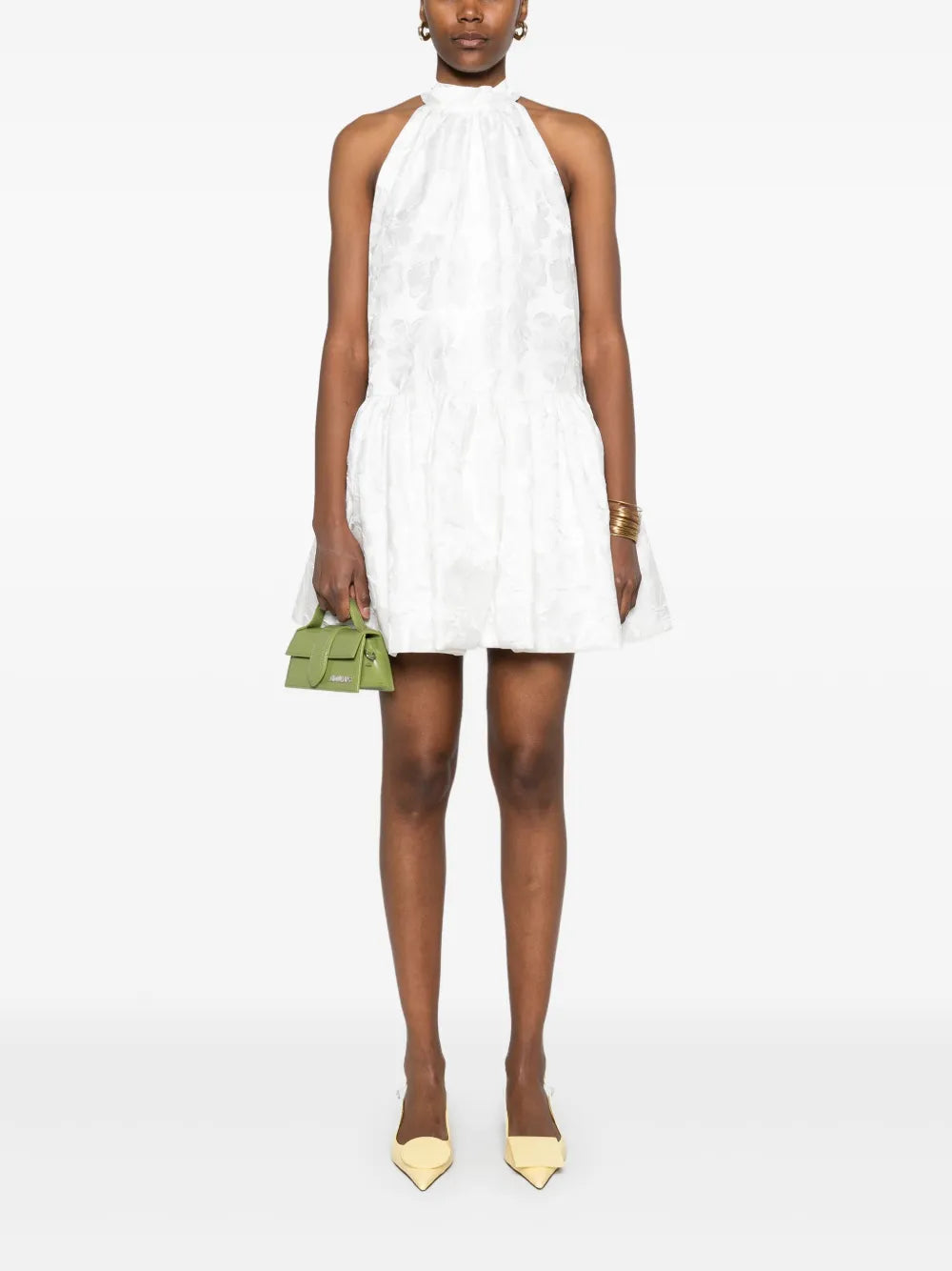 Floral-Jacquard Mini Dress
