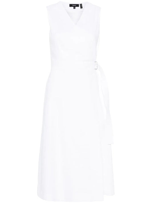 Sleeveless Wrap Midi Dress