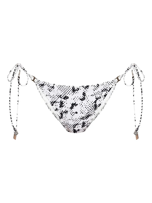 Printed Tie-Side Bikini Bottoms