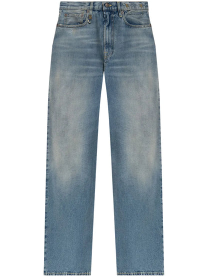 Wide-Leg Distressed Jeans
