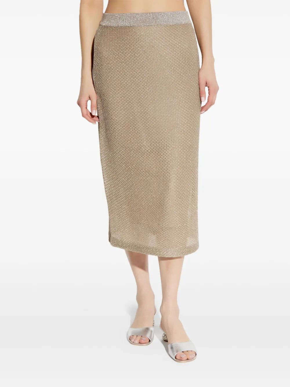 Metallic Midi Skirt