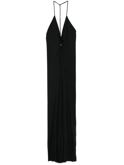V-Neck Ruched Maxi Dress