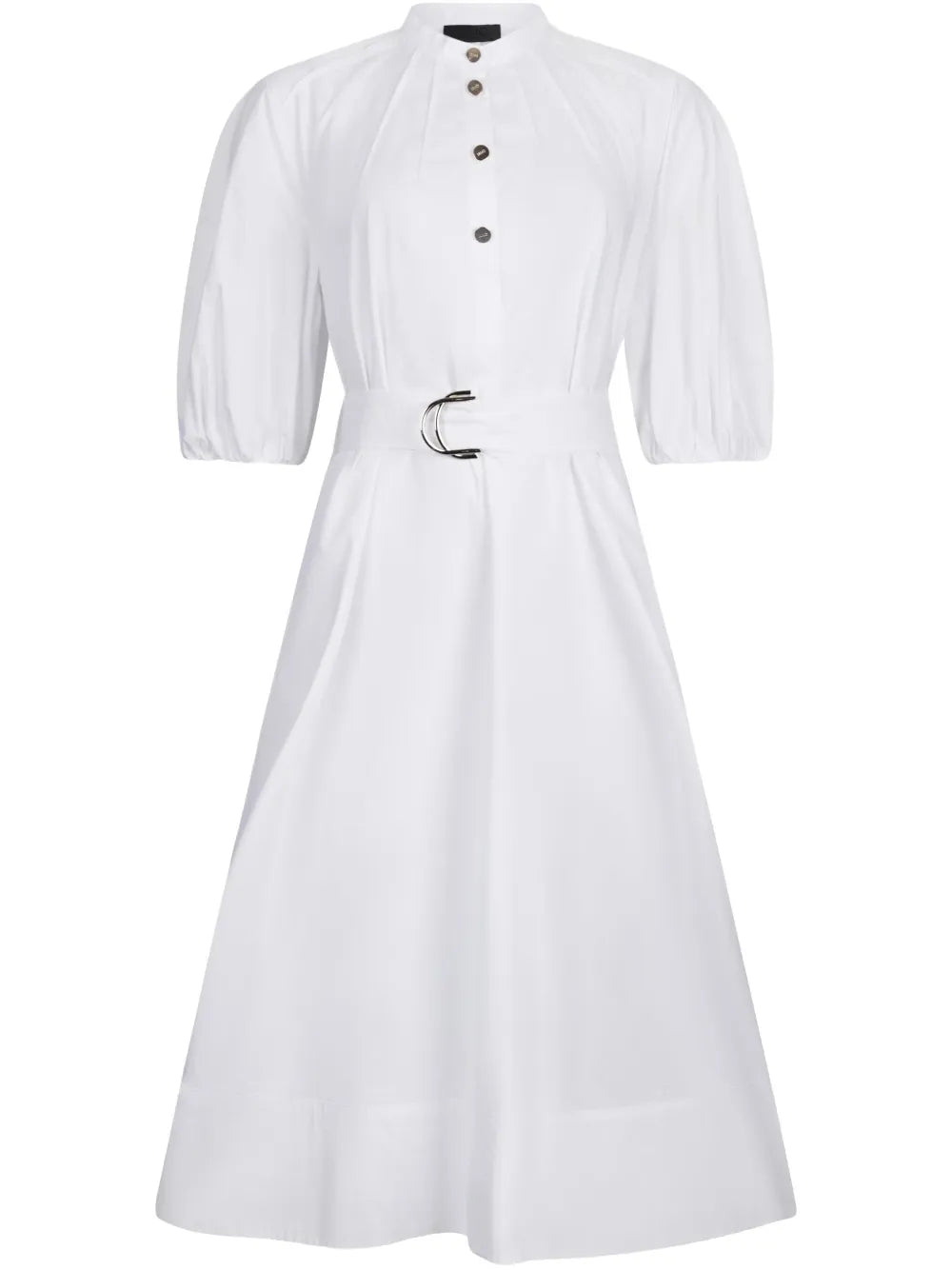 Puff-Sleeve Belted Dress
