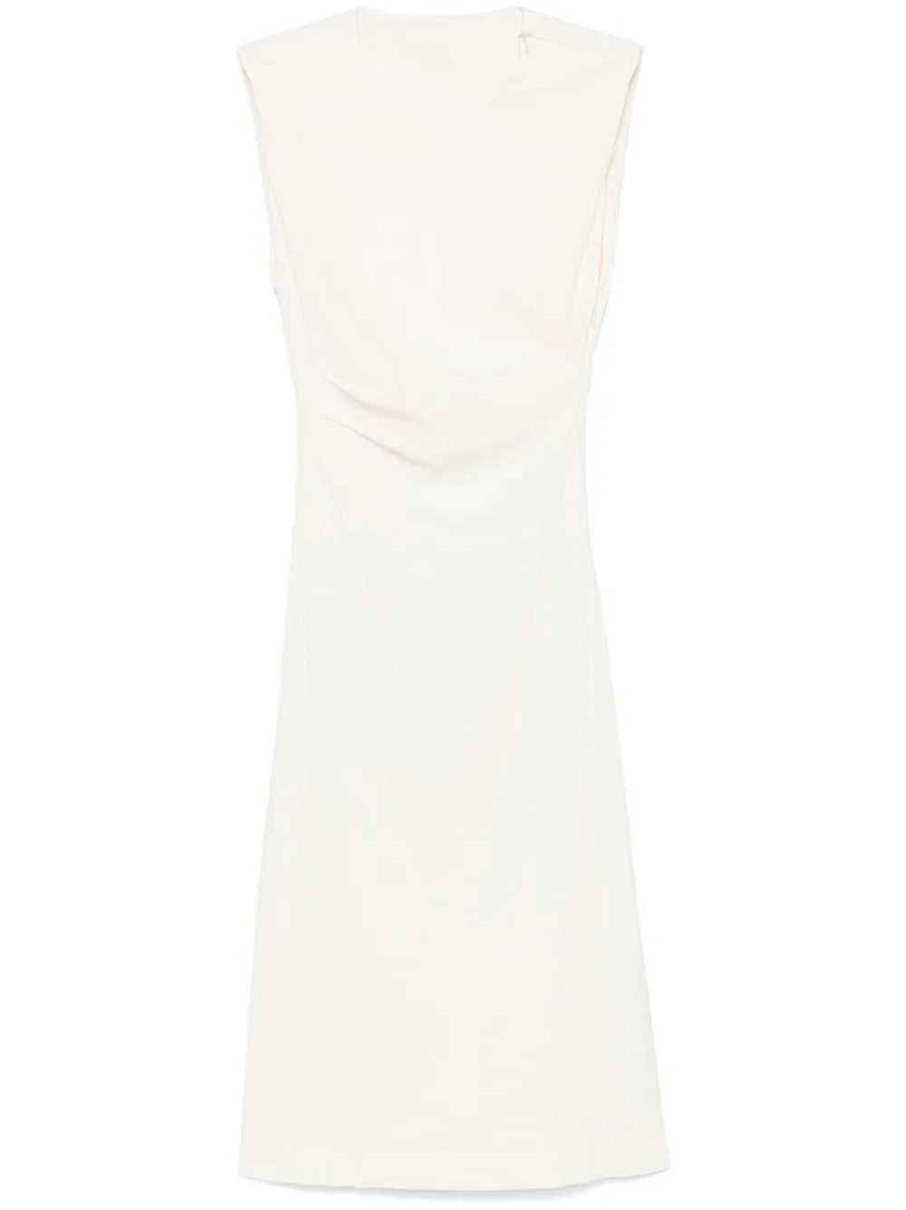 Pleat-Detailed Midi Dress