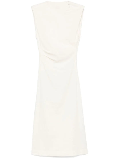 Pleat-Detailed Midi Dress