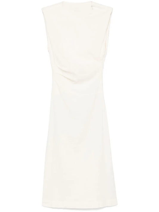 Pleat-Detailed Midi Dress