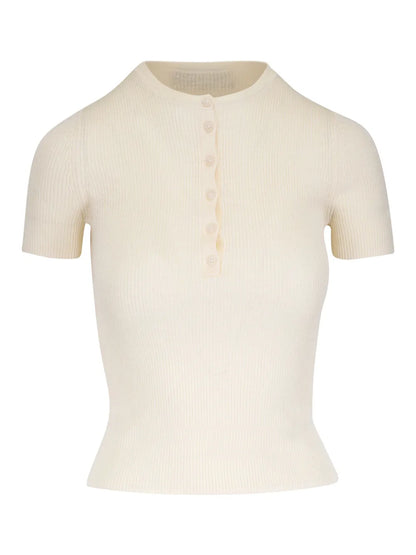 Francene Ribbed Short-Sleeve Top