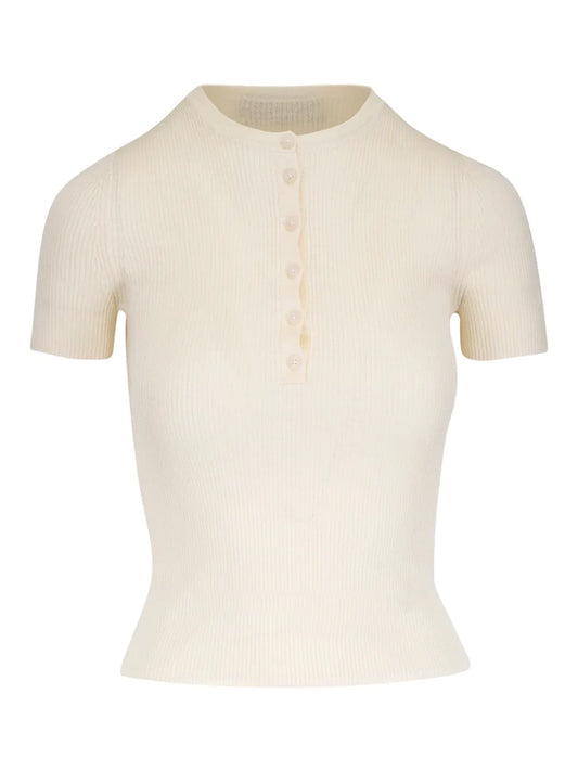 Francene Ribbed Short-Sleeve Top