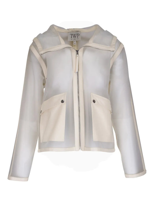 Piped Hoodie Leather Jacket