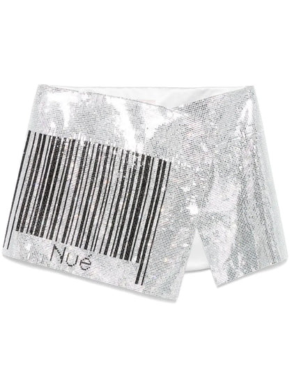 Barcode Mirror Mini Skirt