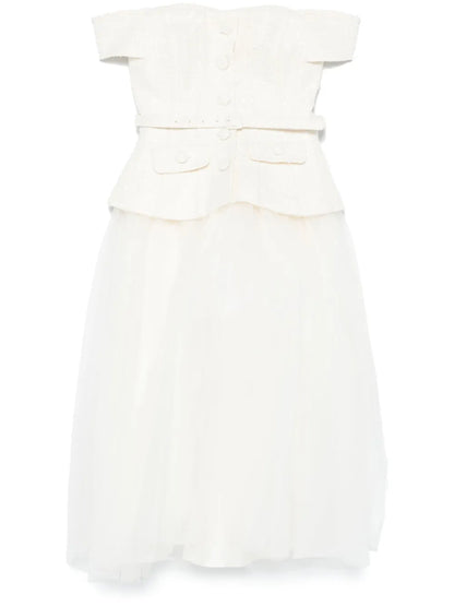 Bouclé Tulle Midi Dress