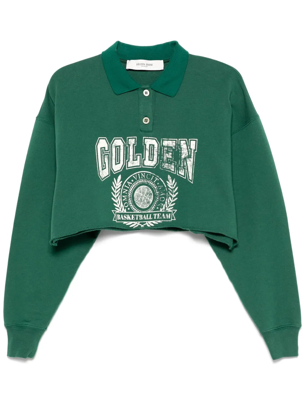 Printed Cropped Polo Top