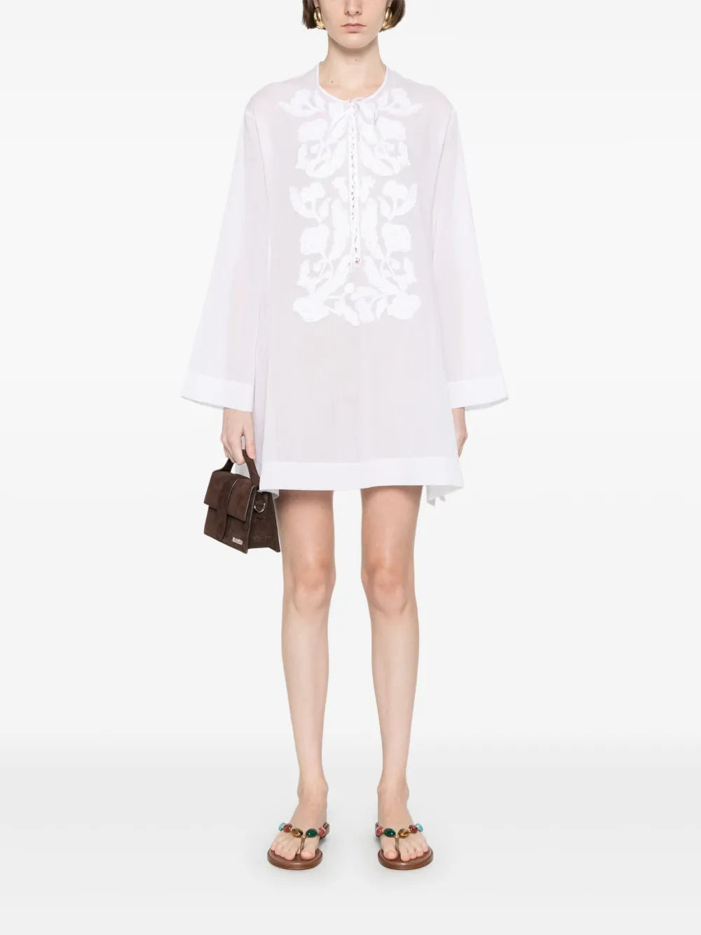 Patch-Detail Mini Dress