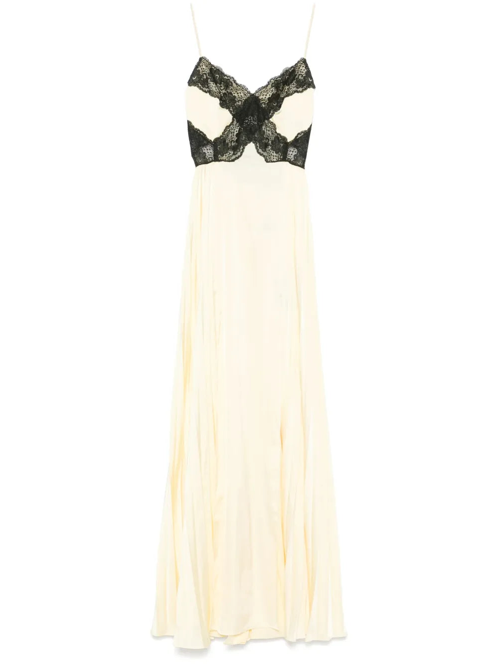 Satin Lace Maxi Dress