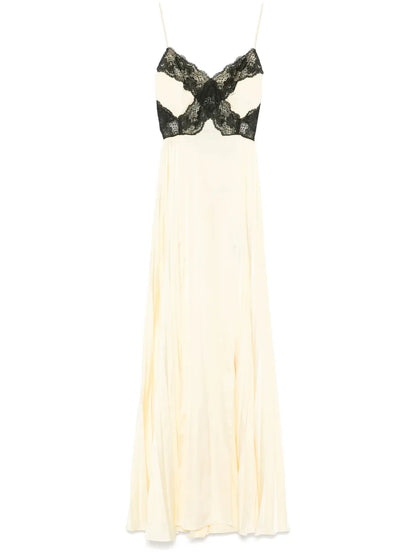 Satin Lace Maxi Dress