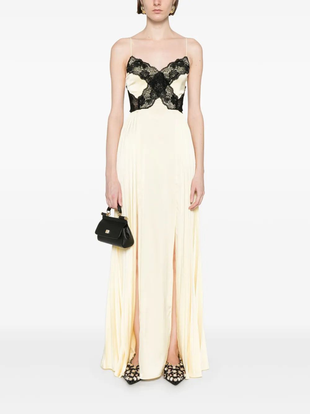 Satin Lace Maxi Dress