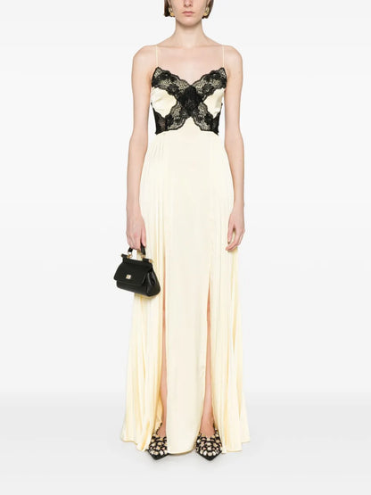 Satin Lace Maxi Dress