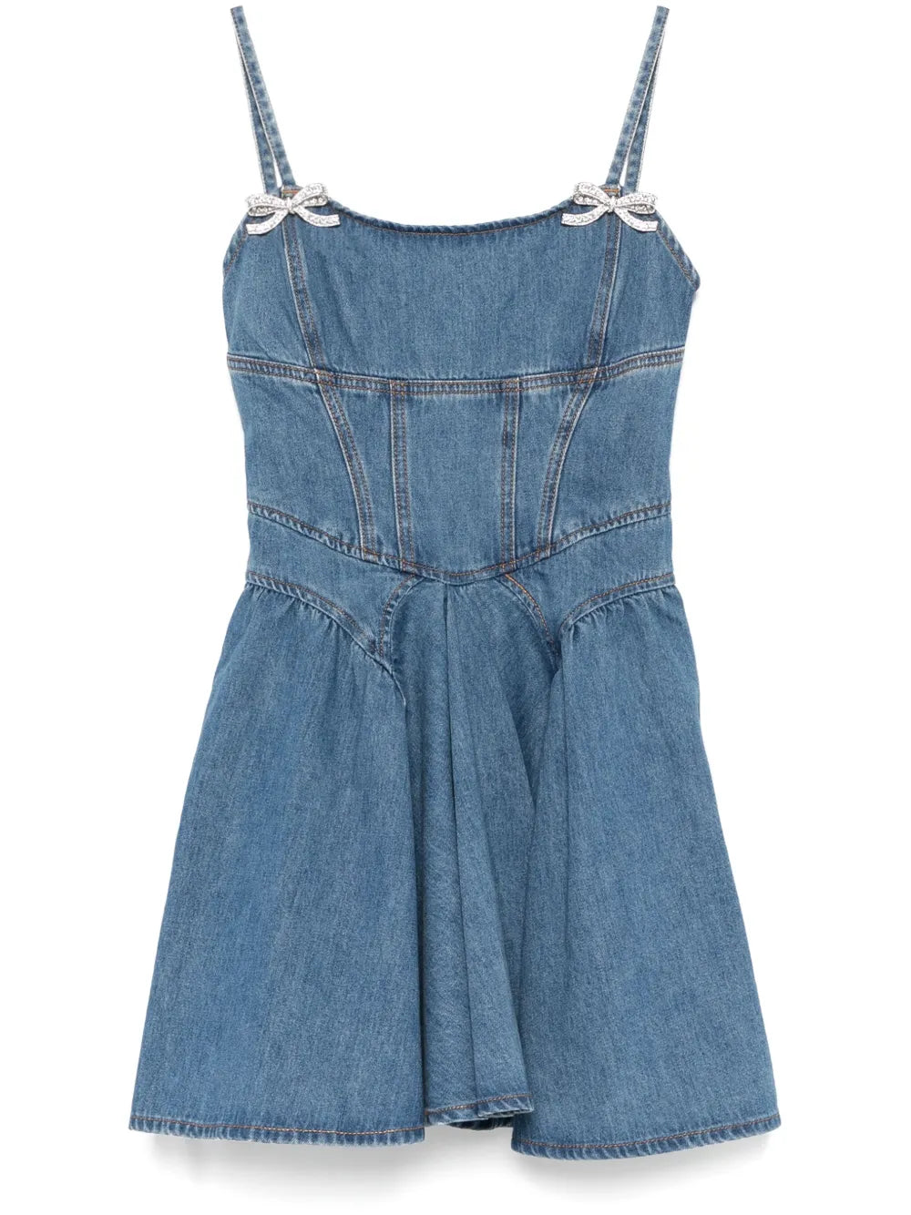 Denim Flared Mini Dress