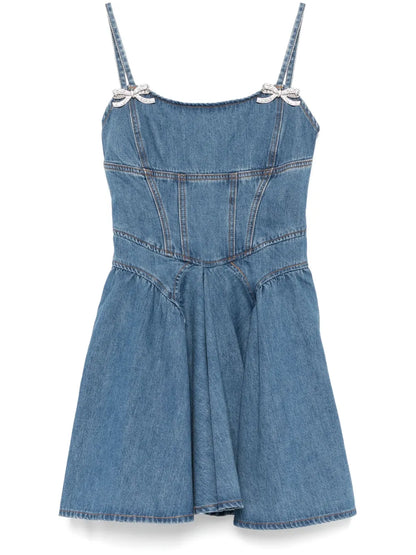 Denim Flared Mini Dress