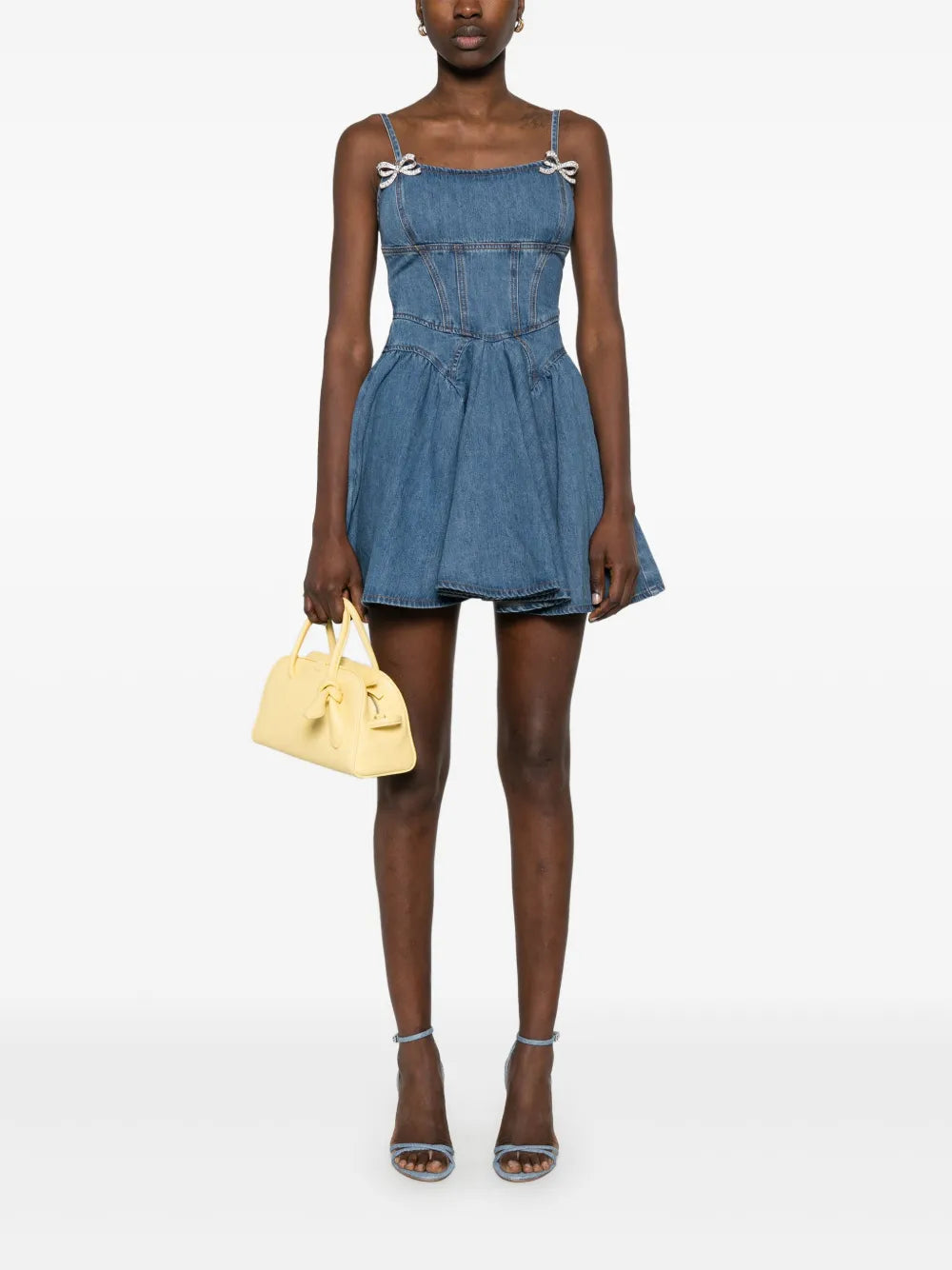 Denim Flared Mini Dress