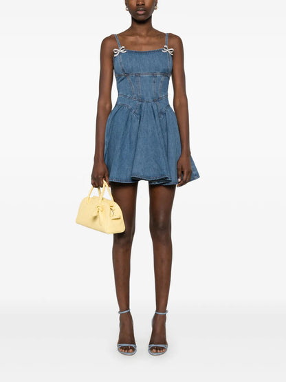 Denim Flared Mini Dress