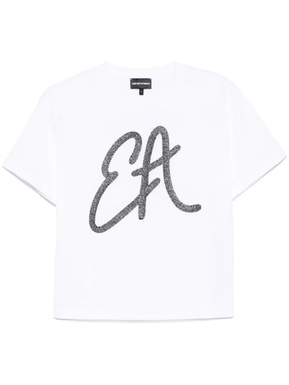Lurex-Logo Cotton T-Shirt