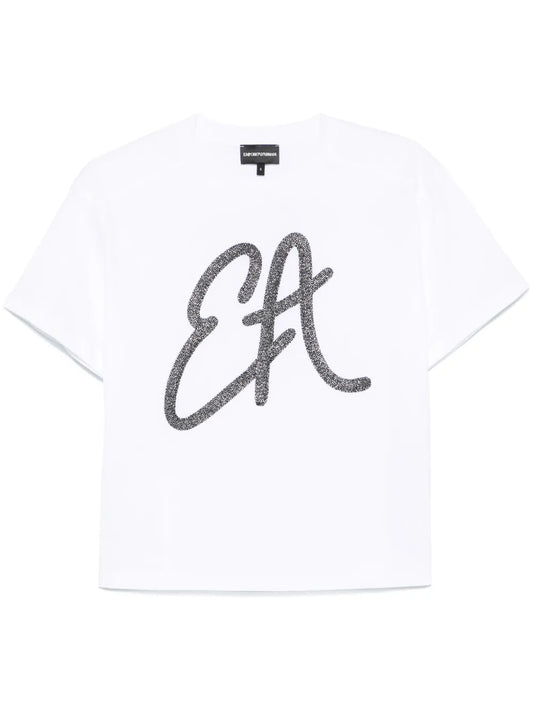 Lurex-Logo Cotton T-Shirt