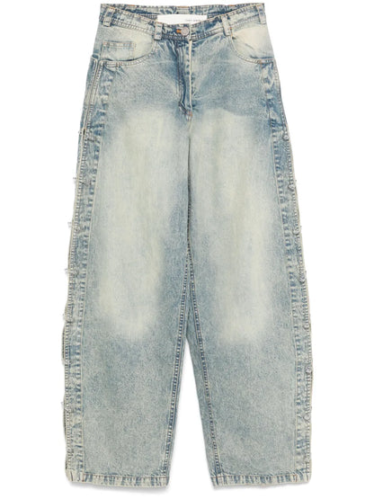 Safety-Pin Detailed Jeans