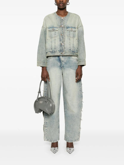 Safety-Pin Detailed Jeans