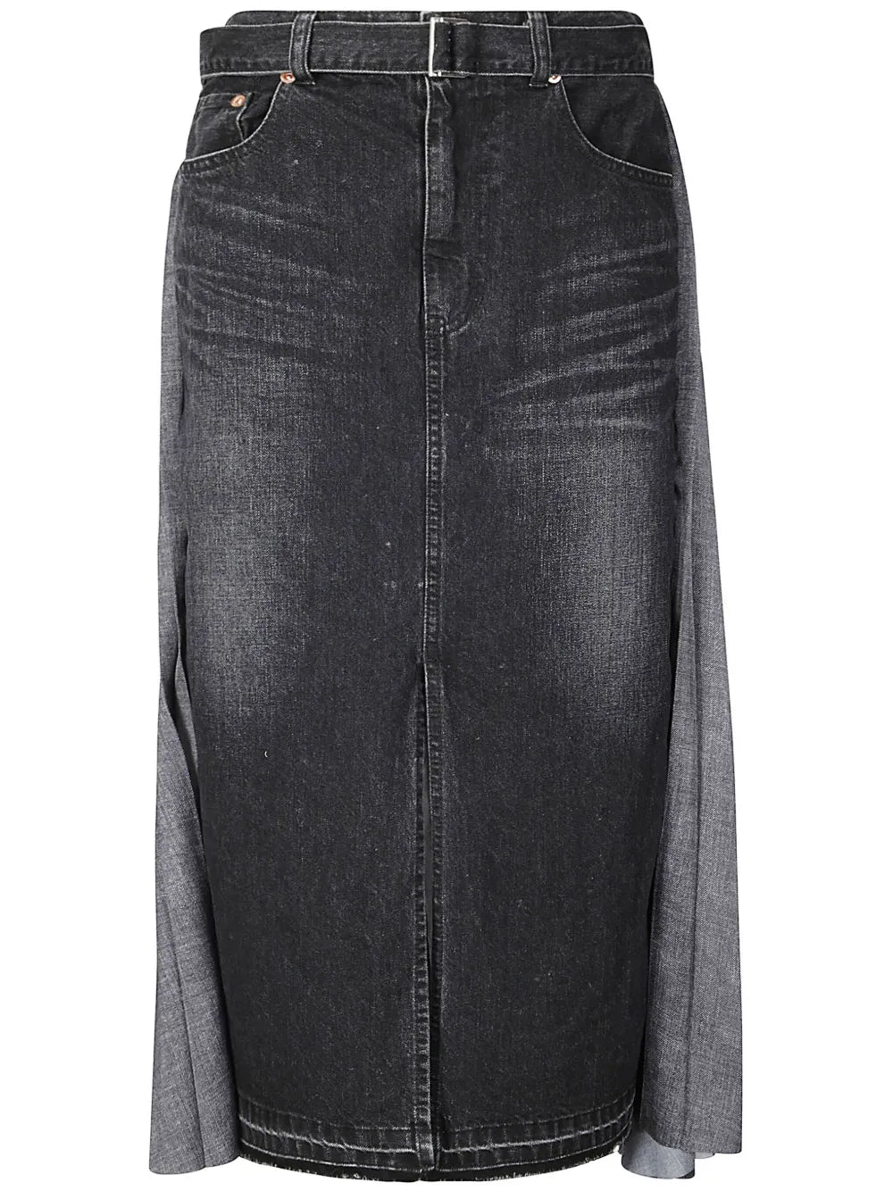 Pleated Denim Skirt