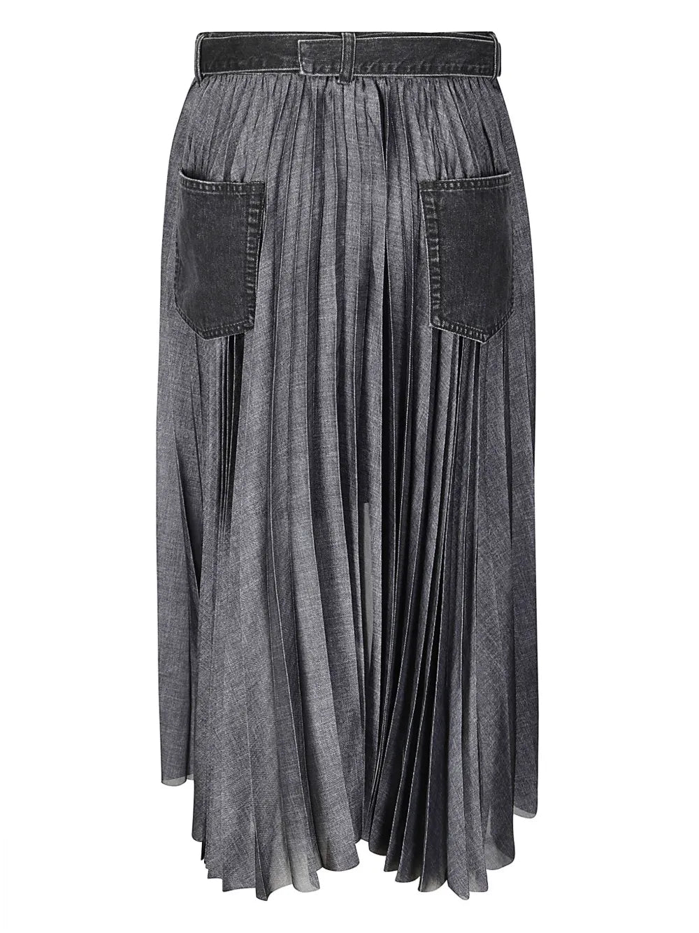 Pleated Denim Skirt